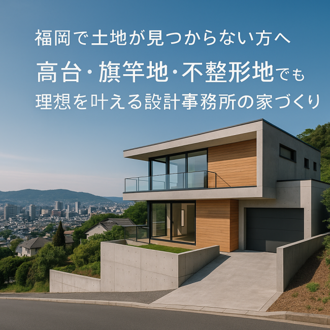 福岡で土地が見つからない方へ　高台、旗竿地、変形敷地